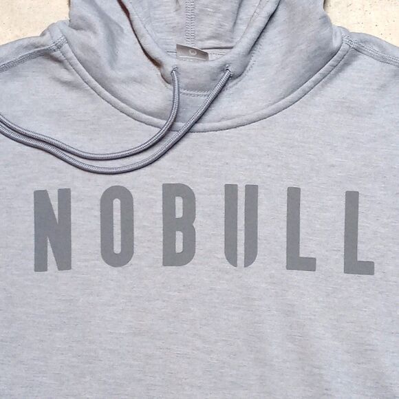 Nobull Gray Performance Fitness Gym Workout Hoodie Sweatshirt - Size Medium - Picture 3 of 8